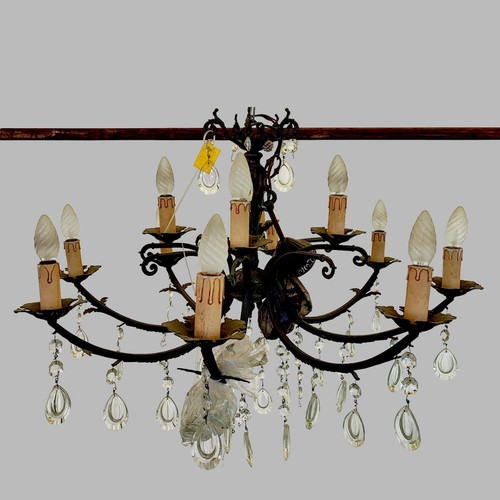 Lampadario vintage cristalli - lampadario,