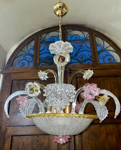 Lampadario vintage vetro di - lampadario,