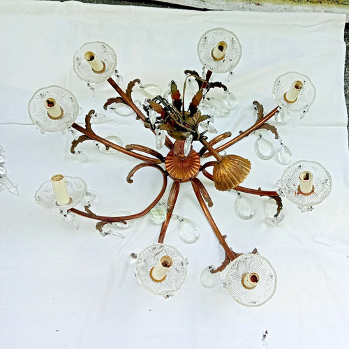 Lampadario vintage braccia - lampadario,