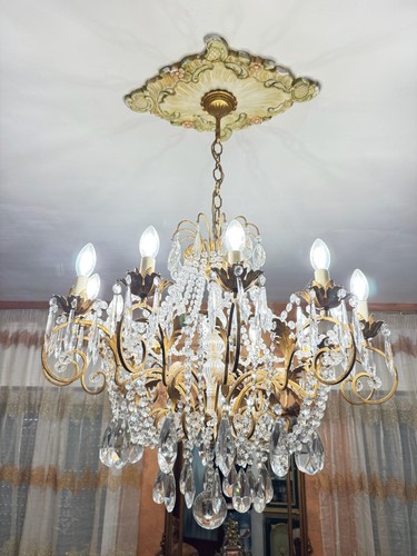 Lampadario tutto cristallo - lampadario,