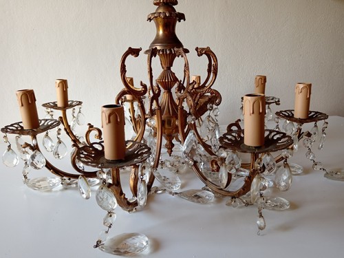 Lampadario ottone dorato - lampadario,