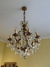 lampadario vintage in ottone e