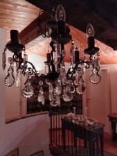 Lampadario  vintage con gocce