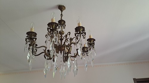 Lampadario cristallo vintage - lampadario,
