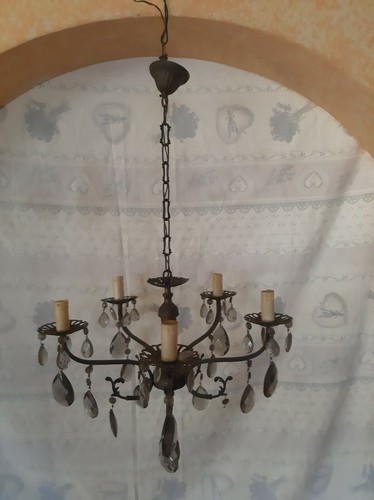 Lampadario ottone bracci - 5,